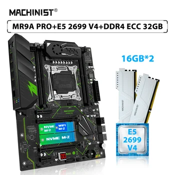 MACHINIST X99 MR9A PRO Комплект материнской платы LGA 2011-3 Комплект процессора Xeon E5 2699 V4 CPU 32 ГБ = 2шт * 16 ГБ ECC памяти DDR4 RAM SATA 3.0