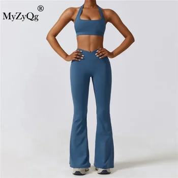 MyZyQg Женская косметичка для спины, противоударный комплект для йоги из двух частей, высокопрочный спортивный костюм для бега, фитнеса, тренажерного зала, бюстгальтер, брючный костюм