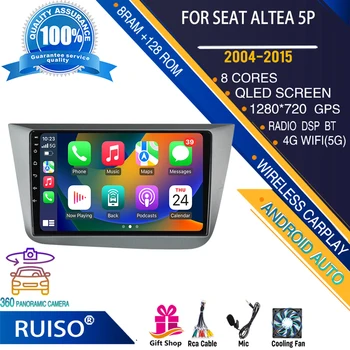 RUISO автомобильный DVD-плеер с сенсорным экраном Android для Seat Altea 5P 2004-2015 автомобильный радиоприемник стерео навигационный монитор 4G GPS Wifi