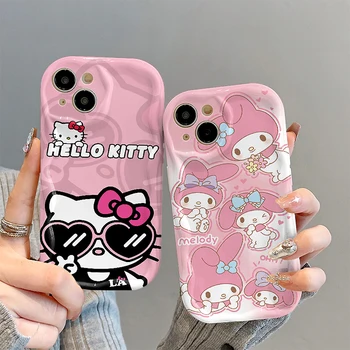 Sanrio Hello Kitty Мягкий Чехол для телефона Samsung Galaxy S23 S22 Ultra Plus S21 FE A73 5G A72 A71 A54 A53 A52 A51 4G A50S A50 Чехол