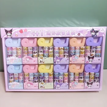 Sanrio Kuromi Рулон наклеек My Melody Аксессуары ручной работы Клейкая лента бумага Подарочные наклейки для бронзирования Melody Детские игрушки