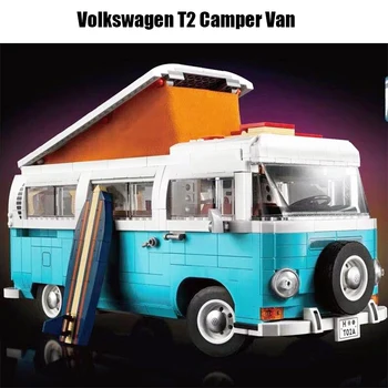 T2 Camper Car Van, совместимый с Moc-10279, строительные блоки 