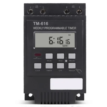 TM616 Цифровой переключатель времени 30A 220V Крепление на Din-рейку Программируемое реле таймера управления Smart Home