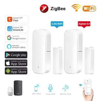 WiFi Zigbee Дверной Датчик Winidow Tuya Smart Life APP Детектор Открытия /Закрытия Умный Магнитный Дверной Датчик Работает С Google Home Alexa