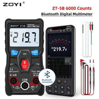ZOYI Bluetooth Цифровой Мультиметр Переменного Постоянного Тока Напряжение Емкость Сопротивление Гц Температура Измеритель NVC True RMS Автоматический Диапазон Multimetro