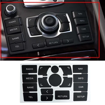 Автомобильная кнопка управления радионавигацией, наклейки для ремонта, Наклейка для ремонта кнопки на приборной панели, наклейка для отделки, наклейка для A8 2007-2010