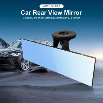 Автомобильное зеркало для грузовика с антибликовым покрытием, универсальное внутреннее зеркало заднего вида, Широкое плоское внутреннее зеркало заднего вида с присоской