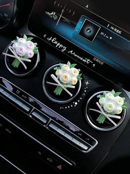Автомобильные украшения из ароматного камня Автомобильные украшения женские аксессуары маленькие свежие цветы розетка кондиционера украшение для ароматерапии автомобиля
