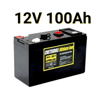 Аккумулятор 12V 100Ah 18650, литиевый аккумулятор, Аккумуляторная батарея для солнечной энергии, аккумулятор для электромобилей + зарядное устройство 12.6v3A