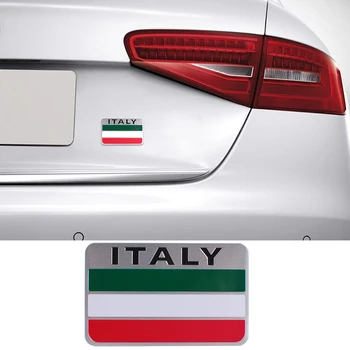 алюминиевая эмблема 5x8 см для Италии, значок флага для Fiat Toyota, Volkswagen, Peugeot, Ford, Audi, Jeep, BMW, боковое украшение, наклейка на автомобиль
