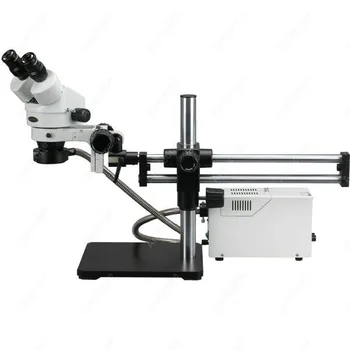 Бинокулярный стереомикроскоп-AmScope поставляет 3,5-90-кратный бинокулярный стереомикроскоп с волоконным освещением + подставка на шарикоподшипнике