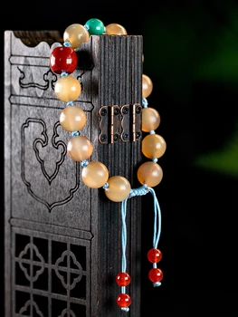 Браслет из натурального рога, дизайн в национальном стиле, мужской браслет, женский буддийский браслет из бисера, текст, точное качество