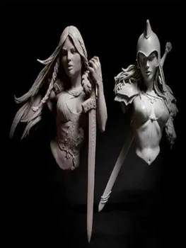 В разобранном виде 1/10 древняя женщина-воин с бюстом меча (БЕЗ ОСНОВЫ) ВКЛЮЧАЕТ в себя 2 комплекта миниатюрных моделей из смолы, неокрашенных
