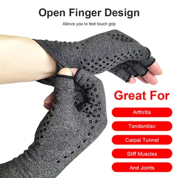 Велосипедные теплые перчатки S / M / L, перчатки для приклеивания сенсорного экрана на половину пальца, Обезболивающие реабилитационные перчатки, снимающие артрит