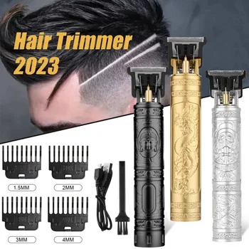 Винтажный Триммер для Волос T9 для мужчин, Профессиональная Машинка Для Стрижки Волос, Беспроводной Триммер для Бороды для Домашних Путешествий, Беспроводная Машинка Для Стрижки Волос