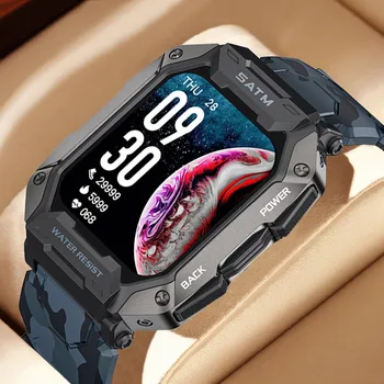 Военные спортивные мужские смарт-часы Фитнес-трекер 5ATM Водонепроницаемые интеллектуальные часы Наручные Смарт-часы для Xiaomi Huawei iOS 2023