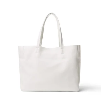 Высококачественная повседневная женская сумка формата А4, черная, белая, серая, синяя, желтая, из натуральной кожи, сумка через плечо, женская сумка-тоут для покупок, кошелек M6513