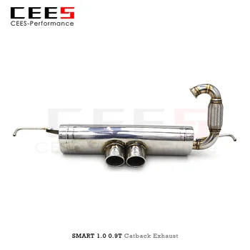 Выхлопная система CEES Catback для SMART W453 1.0/0.9T 2015-2023 Производительность настройки выхлопной трубы из нержавеющей стали, глушитель выхлопной системы