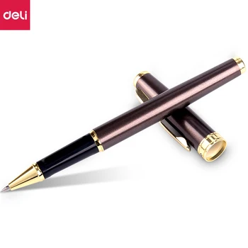 Гелевая Ручка Deli Metal Sgin Pens 0.55 ММ С Черными Чернилами В Подарочной Коробке Из Алюминиевого Сплава для Офисных Студенческих Деловых Ручек