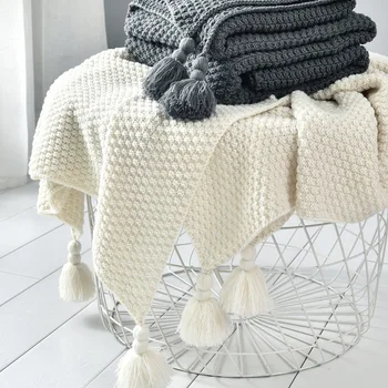 Гладкое плюшевое стильное и теплое вязаное одеяло для сна дома или в офисе, мягкое и уютное для ежедневного использования