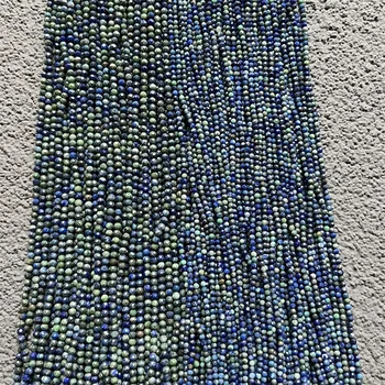 Граненый 2ММ 3ММ Синий Бразильский азурит Сыпучий Натуральный драгоценный камень Бусина из неокрашенного натурального камня для изготовления ювелирных изделий Браслет своими руками