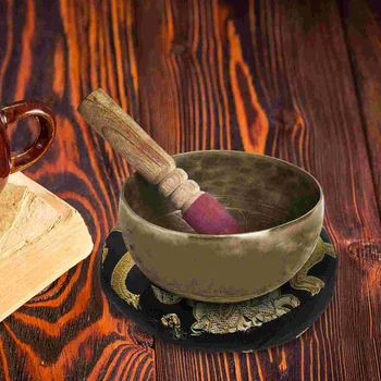 Деревянный Рыбный Коврик Тибетский Держатель Поющей Чаши Звуковое Ремесло Декоративная Подушка Товары Для Дома