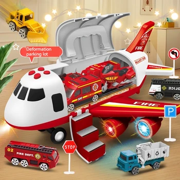 Детская игрушка-самолетик, автомобиль для мальчиков, большой негабаритный пазл, устойчивый к падению, Многофункциональная имитация деформации модели авиалайнера
