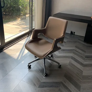 Дизайнерское компьютерное кресло, поворотное, кожаное, для конференций, скандинавское игровое кресло с длинным сиденьем, роскошная офисная мебель 사무실 의자 컴퓨터의자 Silla