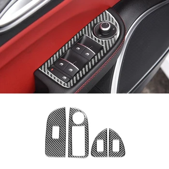 Для Alfa Romeo Giulia 2015-2023 Карбоновое волокно Панель управления дверью, окном автомобиля, накладка, наклейка, аксессуары