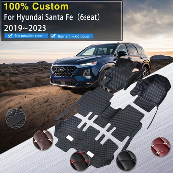 Для Hyundai Santa Fe TM 2019 2020 2021 2022 2023 Автомобильные Коврики на 6 мест Водонепроницаемые Накладки Для Ног Коврик Ковер Автоаксессуары