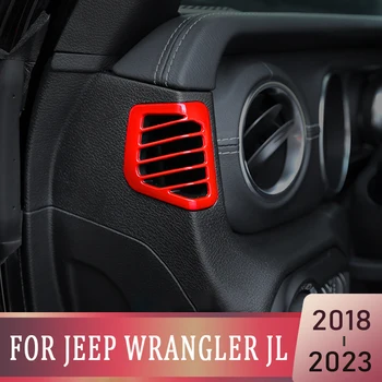 Для Jeep Wrangler JL 2018-2023 Рамка Воздуховыпуска приборной панели Автомобильная Наклейка Центральная Боковая Вентиляционная крышка Декоративная Отделка Аксессуары