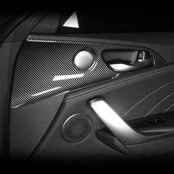 Для Kia Stinger GT 2018 2019 2020 2021 2022 Внутренняя дверная ручка из АБС-пластика из углеродного волокна, отделка крышки чаши, Аксессуары для интерьера автомобиля