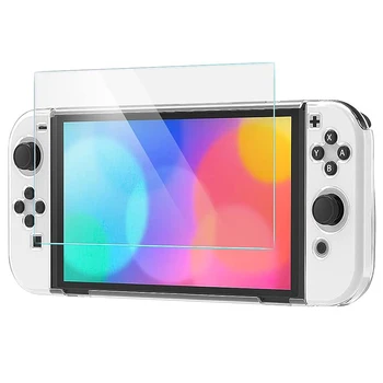 Для Nintendo Switch OLED Защитная пленка из закаленного стекла совместима-NS Switch OLED Anti Scratch HD Прозрачная защитная пленка