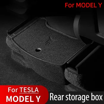 Для Tesla Модель 3 Модель Y Задняя Центральная Консоль Органайзер Лоток Коробка Для Хранения Флокирование Модель Y Ящик Для Хранения Аксессуаров