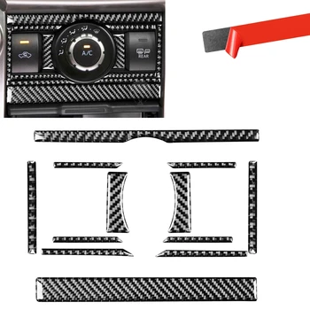 Для Toyota 4Runner 2010-2020 гг. Накладка панели переключателя кондиционера из углеродного волокна Кнопка кондиционирования Наклейка на ключ Декоративная рамка