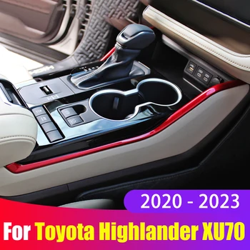 Для Toyota Highlander XU70 2020 2021 2022 2023 Для стайлинга автомобилей Центральная консоль Панель переключения передач Декоративная полоса Аксессуары для интерьера