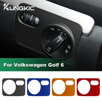 для Volkswagen VW Golf 6 GTI MK6 Scirocco 2008 2009 2010 2011 2012 2013 Итальянская наклейка на панель переключателя автомобильных фар из замши премиум-класса