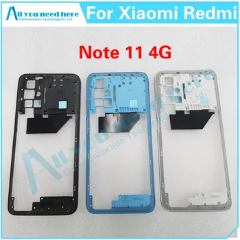 Для Xiaomi Redmi Note 11 4G Средняя рамка Передняя панель Задняя крышка корпуса корпус Средняя пластина крышка Замена запасных частей