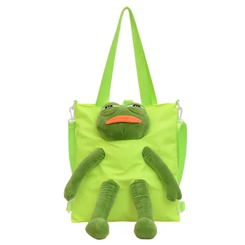 Женская забавная кукла плюшевая лягушка, сумочка 2023, новая мультяшная милая сумка через плечо, модный рюкзак для девочек