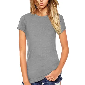 Женская классическая футболка, повседневная футболка с коротким рукавом и круглым вырезом, комфортная однотонная универсальная летняя новая простая футболка