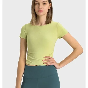 Женская спортивная рубашка с коротким рукавом в рубчик Lulu, Все, что нужно, Короткая футболка с высокой эластичностью, Быстросохнущий топ для бега, фитнеса, йоги