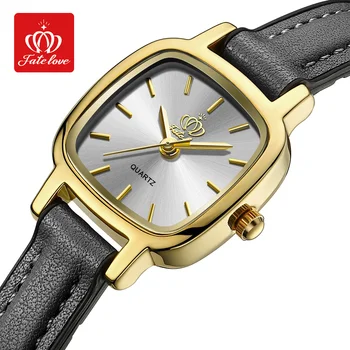 Женские часы Fate Love 907 С Высококачественным Элегантным Модным Кожаным Ремешком Оригинального Бренда, Женские Кварцевые Водонепроницаемые Часы Reloj Muje
