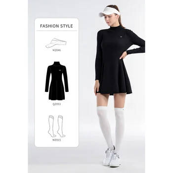 Женское платье PGM Golf, свитер с круглым вырезом, приталенная осенне-зимняя термоюбка QZ093