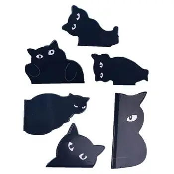 Закладка для страниц, Многоразовый книжный маркер, бумажная метка, большой магнит, Черная кошка, закладка, канцелярские принадлежности