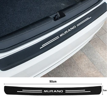 Защитная Пластина Бампера Задней Двери Багажника Автомобиля Из Углеродного Волокна, Кожаная Защитная Полоса От Царапин для Nissan Murano 1 2 3 Z50 Z51 Z52