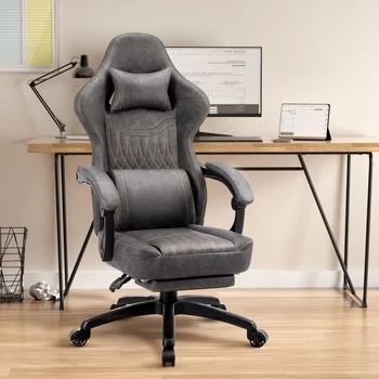 Игровое кресло из дышащей искусственной кожи с пружинной обивкой Эргономичное Офисное кресло Бесплатная доставка