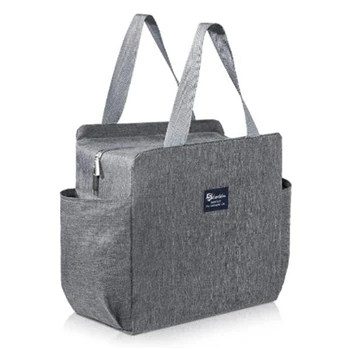 Изолированная сумка для ланча с двумя боковыми карманами, термосумка для ланча, сумка-тоут для женщин, мужчин и взрослых, большая вместимость для работы, школы, офиса