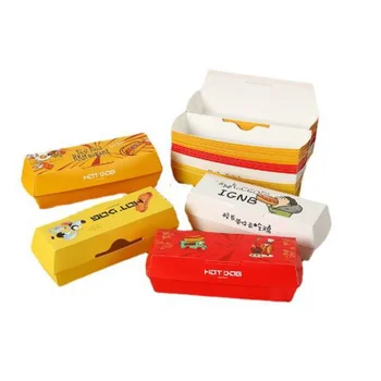 Индивидуальный продукт индивидуальные одноразовые пакеты для сосисок, хот-догов, обертки, держатель, упаковочный контейнер, коробка