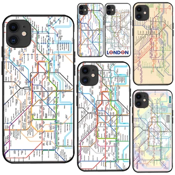 Карта Метро Лондонского Метрополитена Чехол Для iPhone 13 Pro Max 5S 6 6S 7 8 Plus SE 2020 XR X XS Max 12 mini 11 Pro Max Coque