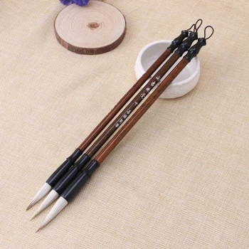Китайские кисти 1ШТ, ручка из Волчьей овечьей шерсти, кисть для письма с деревянной ручкой